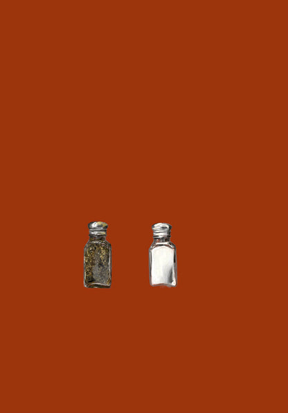 "ASH'S DINER - Salty Condiments" Salt & Pepper Mini Print