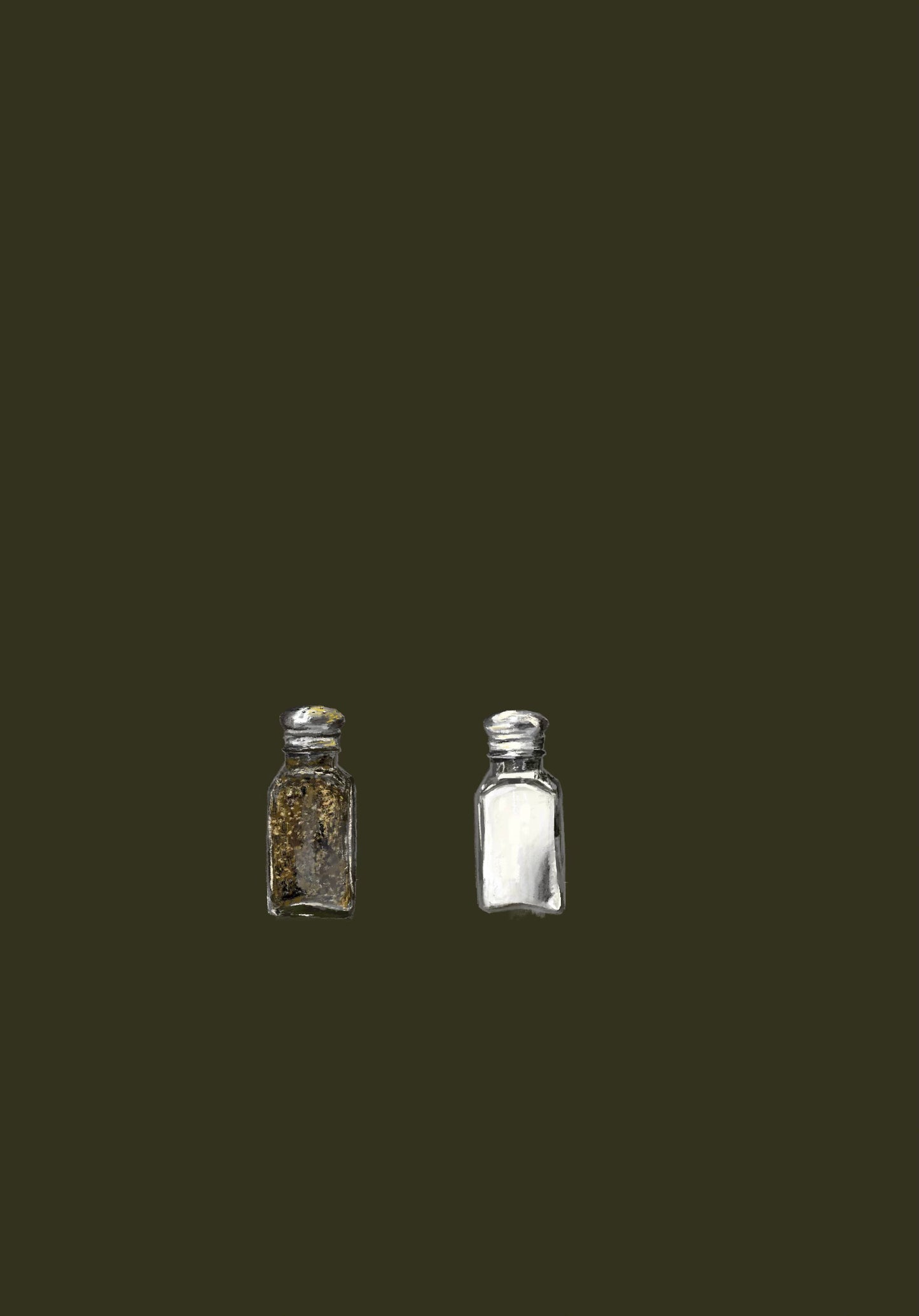 "ASH'S DINER - Salty Condiments" Salt & Pepper Mini Print