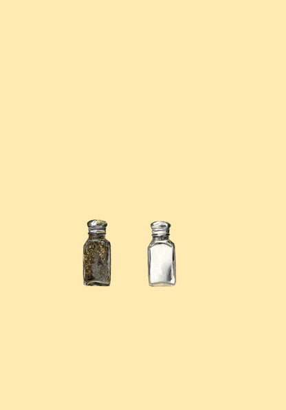 "ASH'S DINER - Salty Condiments" Salt & Pepper Mini Print